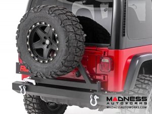 Jeep Wrangler YJ/ TJ Black Full Width Rear Bumper w/ Tire Carrier (1987 - 2006)